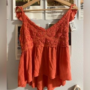 BOOT BARN Orange cute crop top